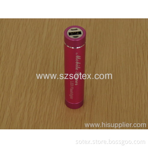 2600mah Lipstick Battery With Led Flashlight Function